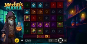 Merlin’s Mania gokkast, Scatter Pays,Adder Wild, Activator Wild, Free Spins, RTP van 96,31%, Maximale winst 12.000x, Bonus Buy